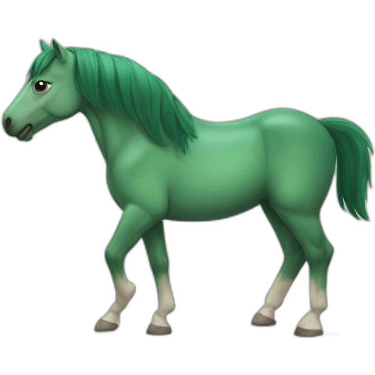 horse with a turtle like body and soft green fur emoji