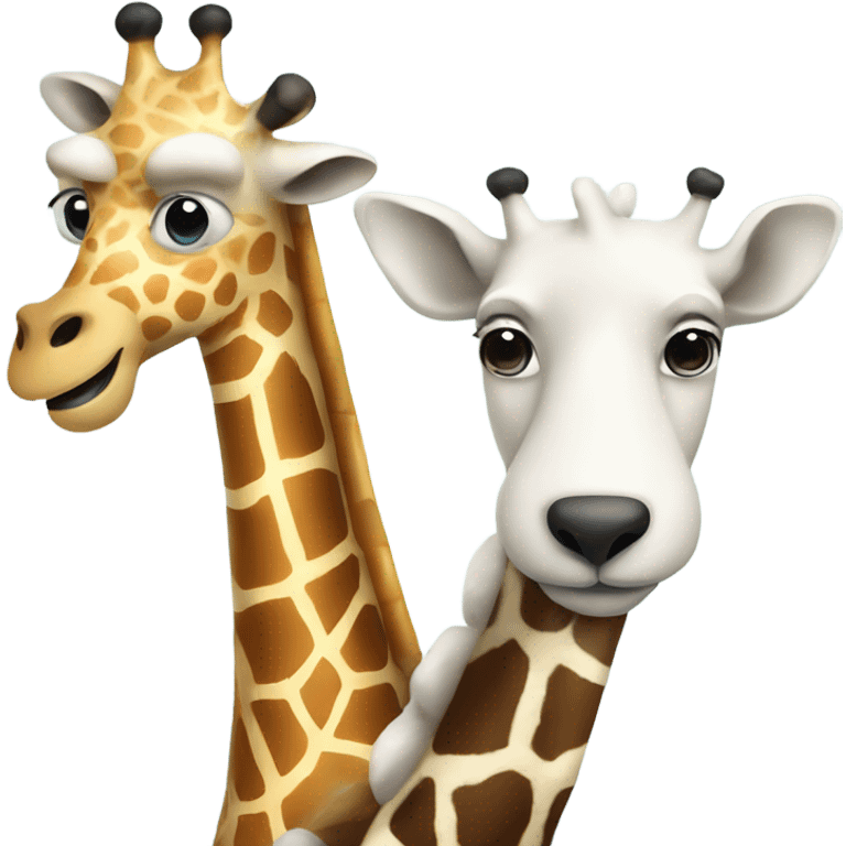 Polar bear and giraffe friends emoji