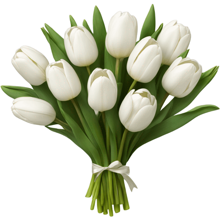 White tulip bouquet  emoji