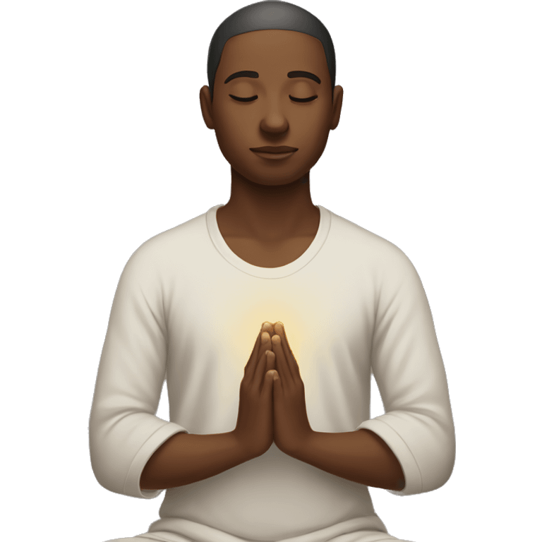 person meditating with prayer hands emoji