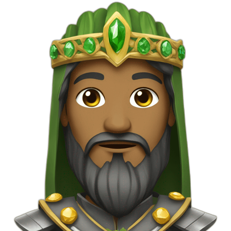 Saladin with gems and green salad in his hands emoji