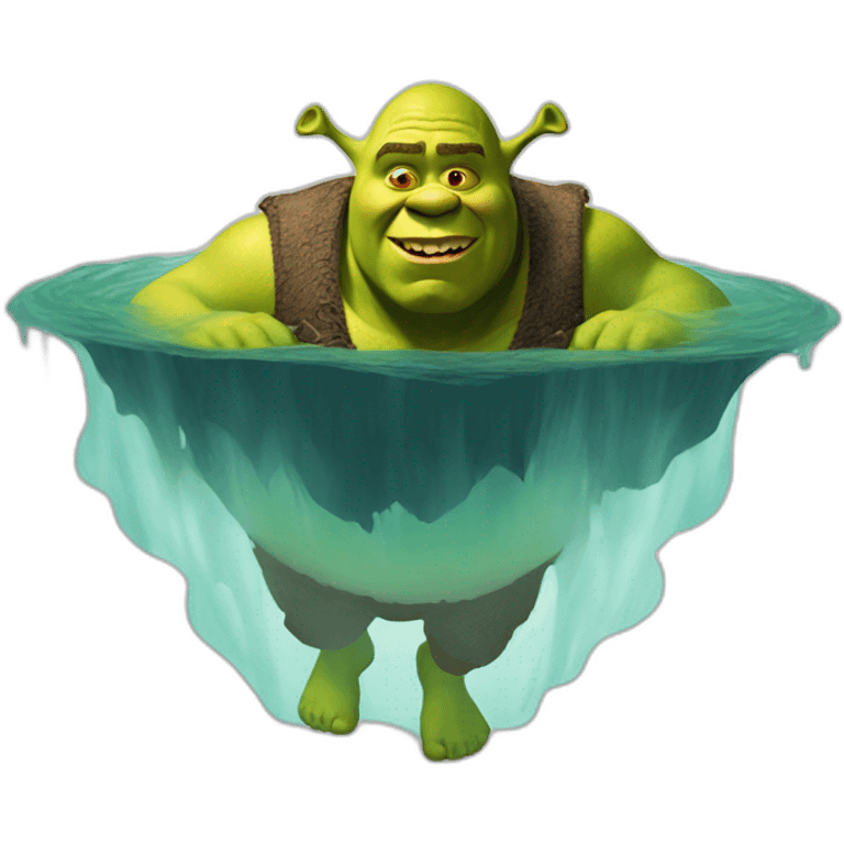 shrek floating into the abyss emoji