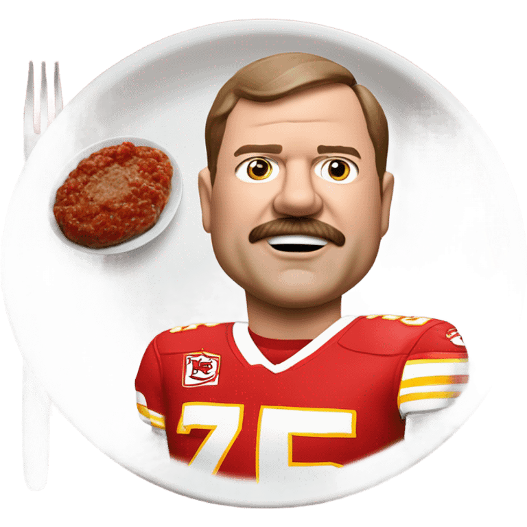 Andy Reid Kansas City chiefs eating meatloaf wearing a chiefs uniform emoji