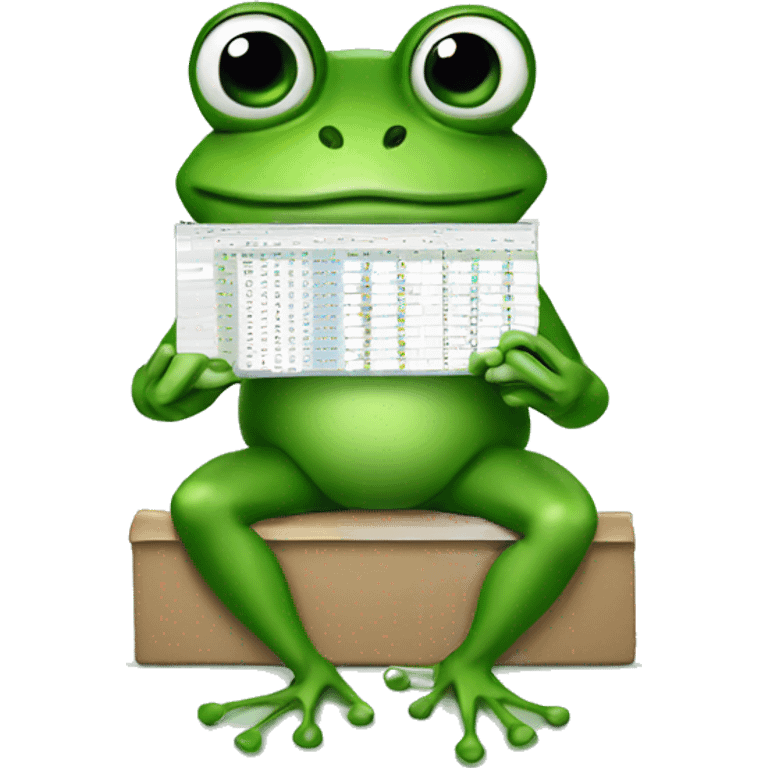 Frog working on excel emoji