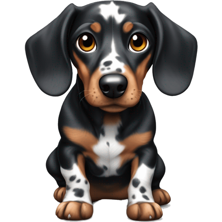 Black Merle mini dachshund  emoji