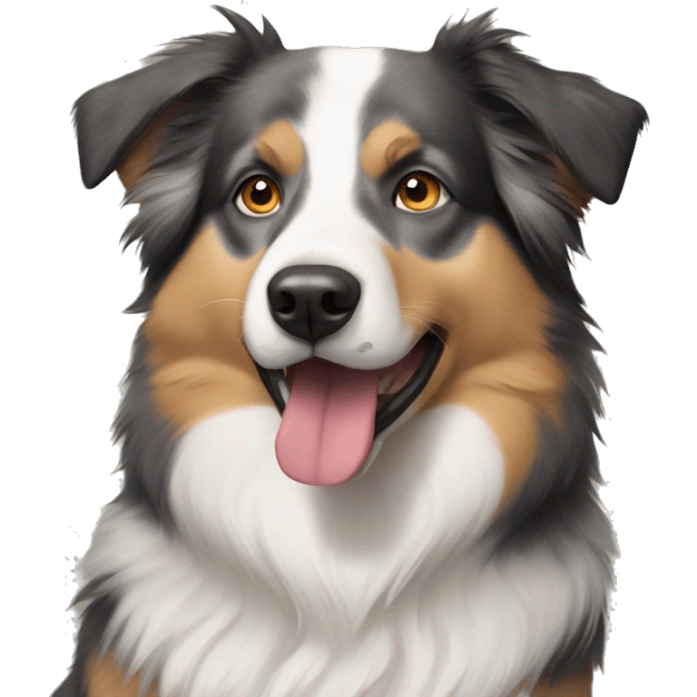 Australian shepherd and husky mixed dog emoji