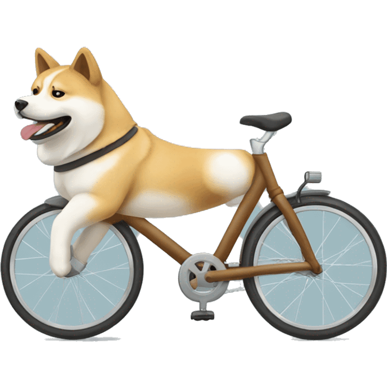 Akita inu sulla bicicletta  emoji