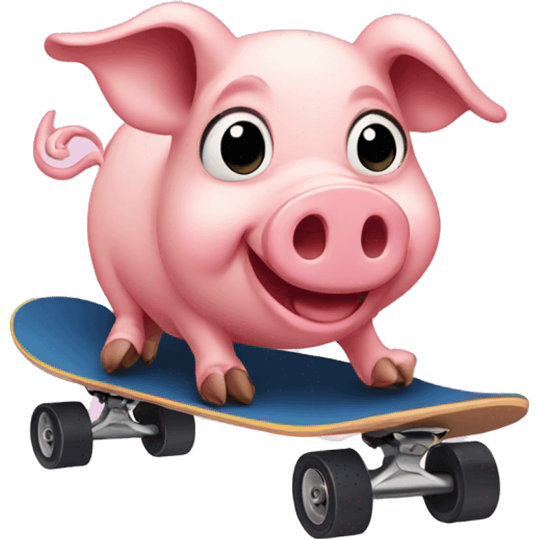 Pig on skateboard emoji