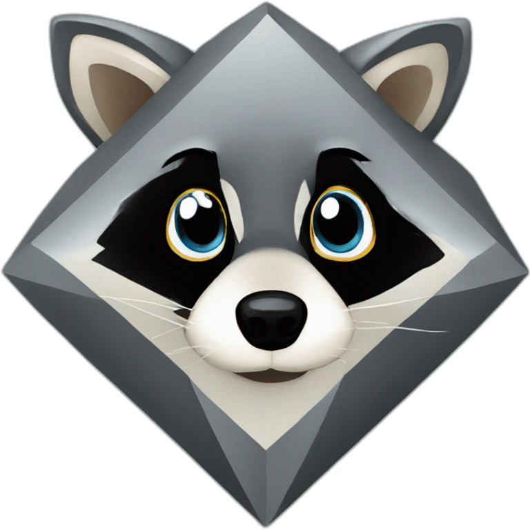 raccoon head in a diamond emoji