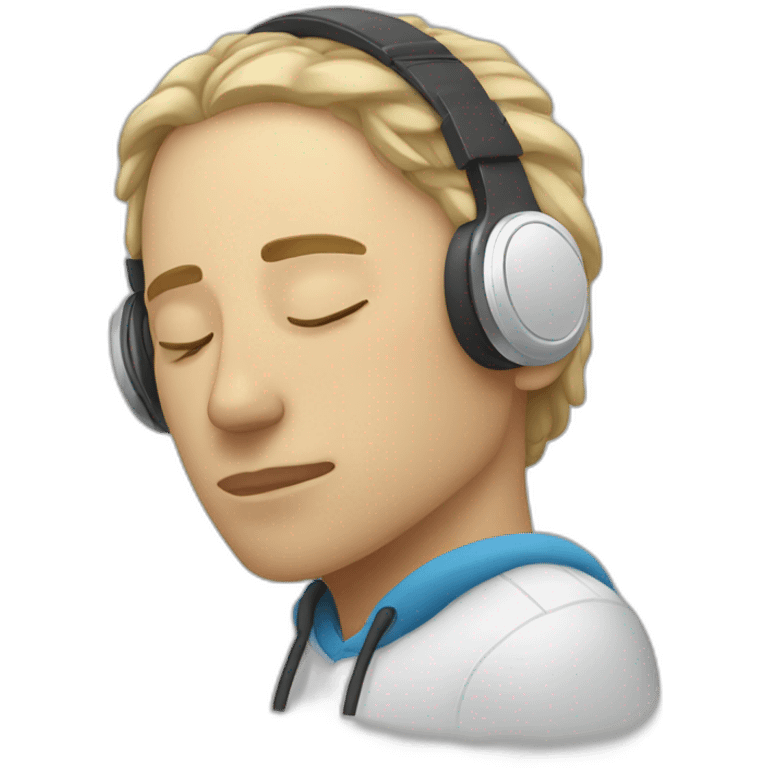 person sleeping wearing earbuds emoji