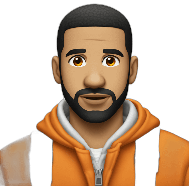 Drake orange jaket approving mugshot emoji