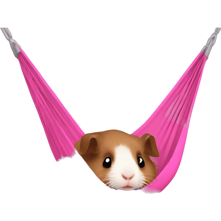 Guineapig laying in a pink hammock emoji