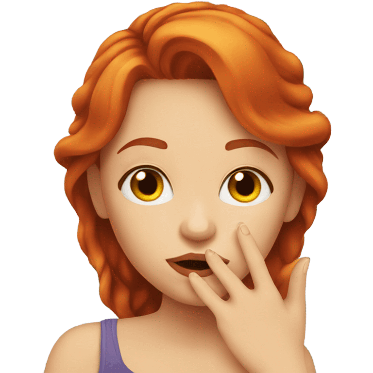 Red head girl blowing a kiss emoji