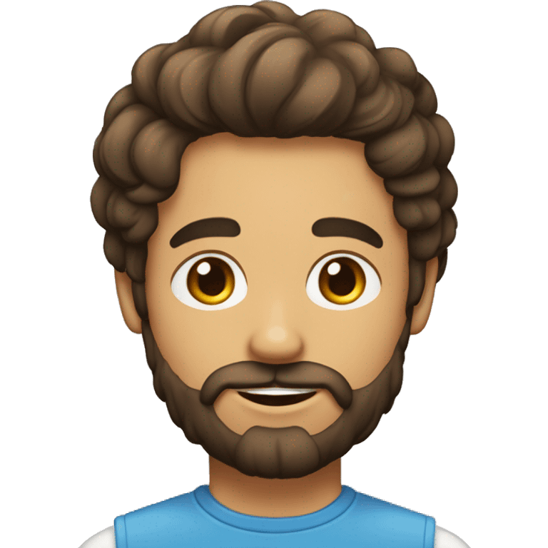 un garcon brun avec de la barbe et les cheveux court emoji