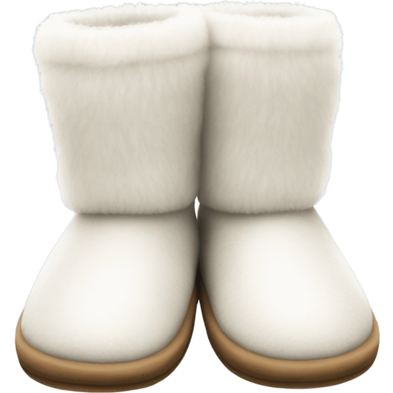 A cute pair of slipper boots with white fur emoji