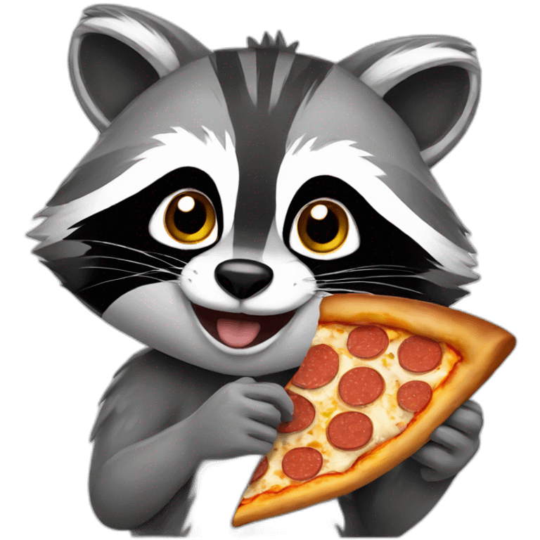 racoon eating pizza emoji