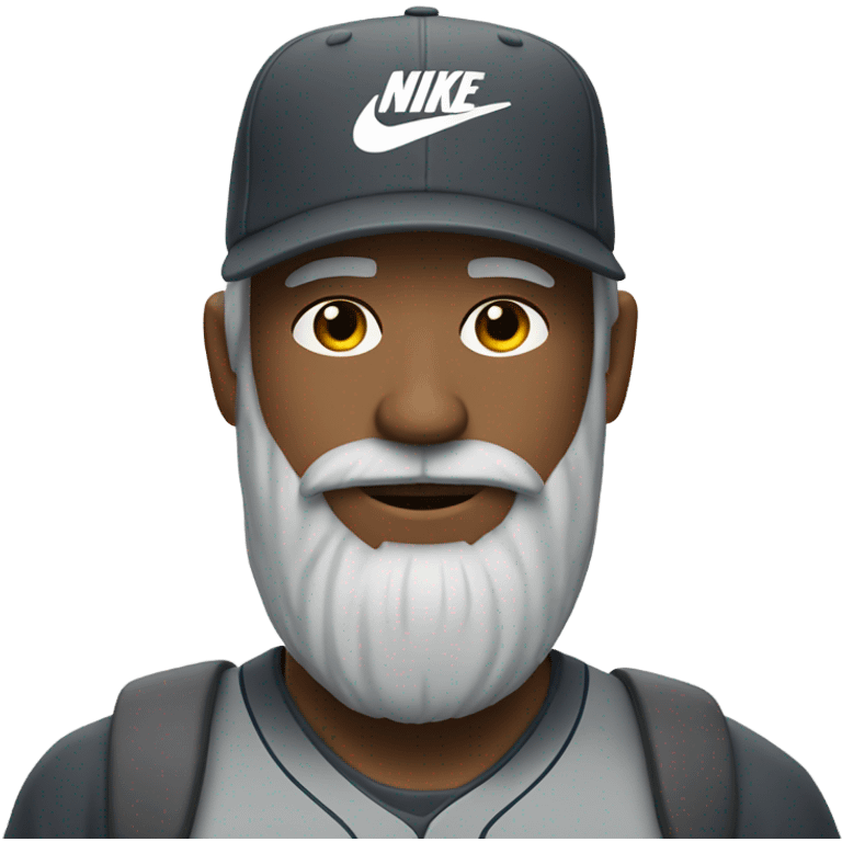 Man with Nike baseball cap and Gray beard emoji