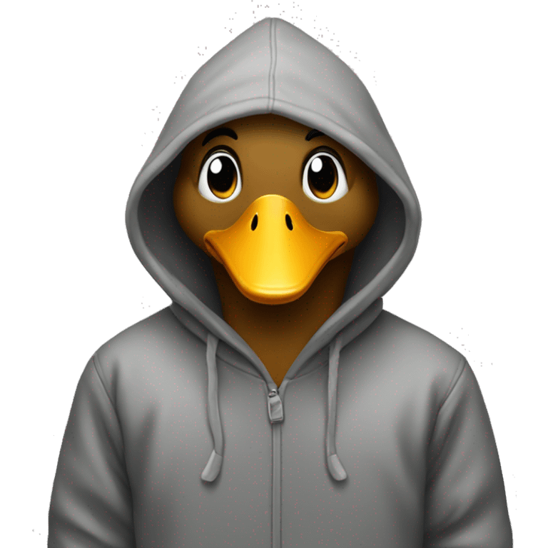 Duck with a hoodie emoji