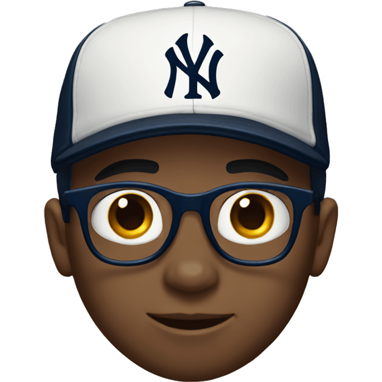 boy with yankees cap and glasses emoji