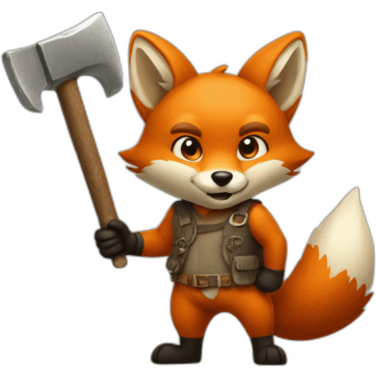 fox with a hammer behind his back emoji