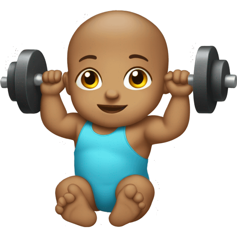 Baby holding weights emoji