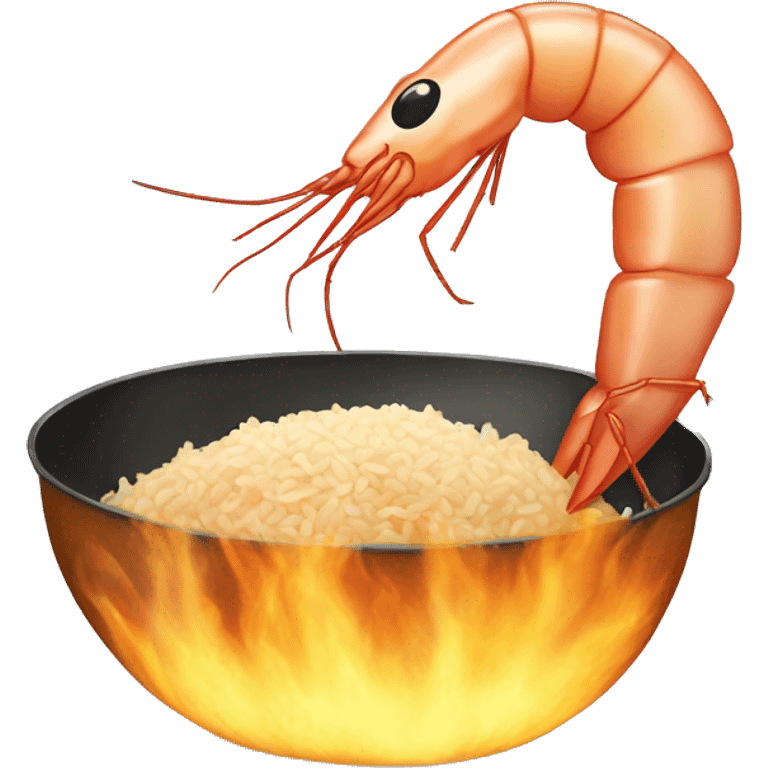 Shrimp frying rice emoji