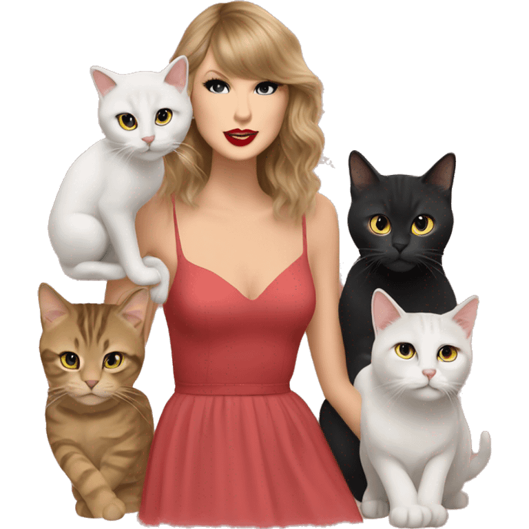 Taylor swift with her 3 cats  emoji