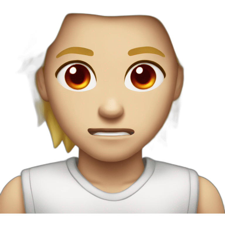 Angry dark poney red eyes blond hair emoji