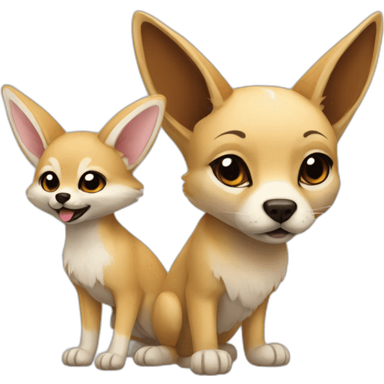 A fennec and a labrador  emoji