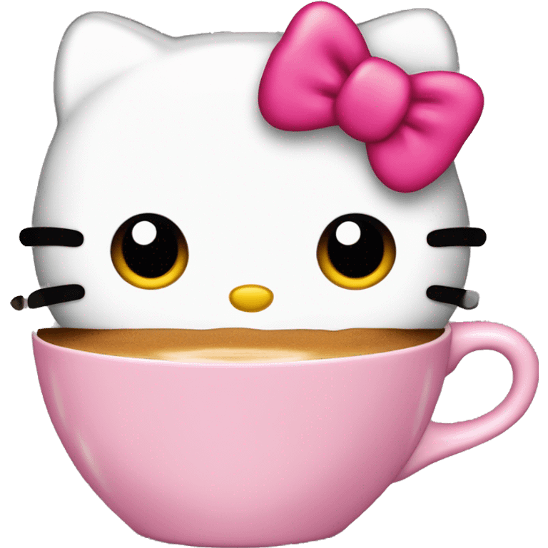 hello kitty com copo de café emoji