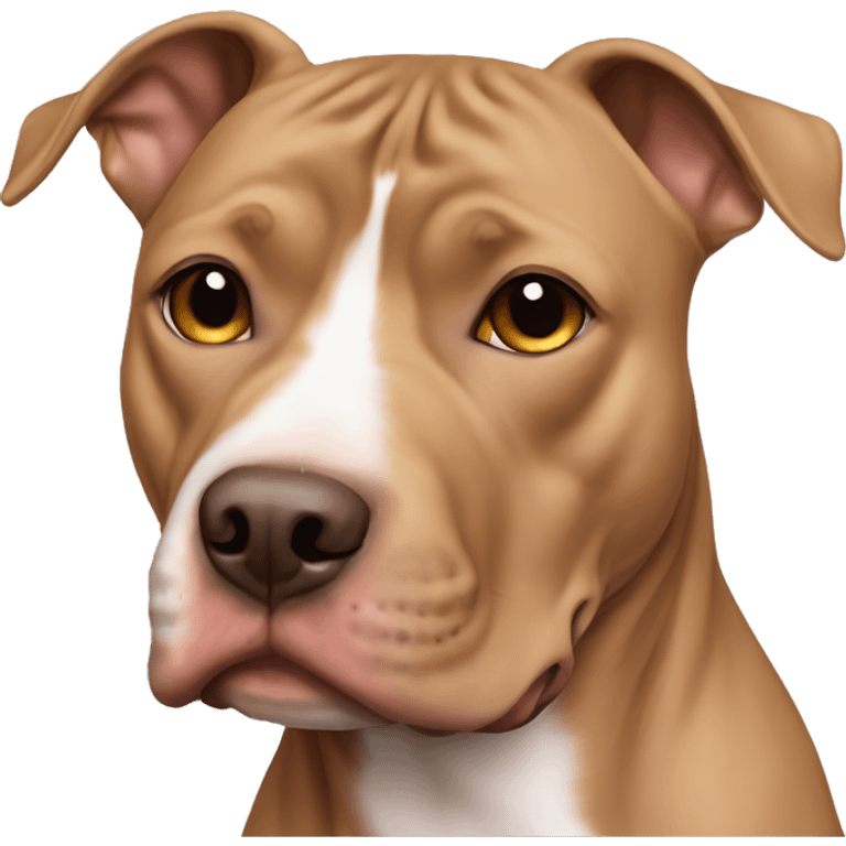 light brown american pitbull terrier with light brown eyes emoji