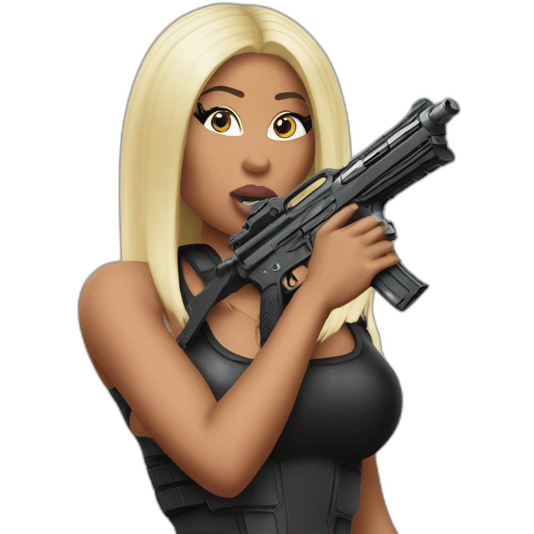 nicki minaj with a gun emoji