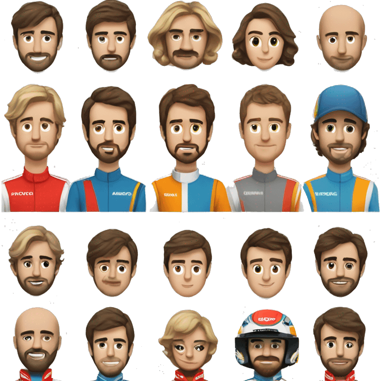 Fernando Alonso in Race suit emoji