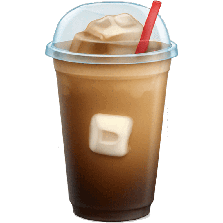 ice coffee light color brown with ice cubes  emoji