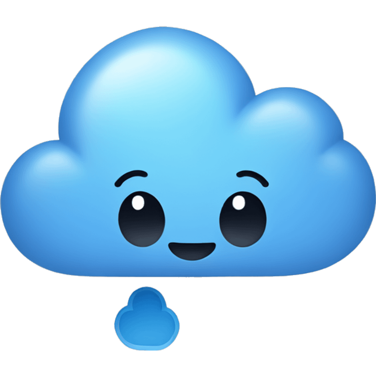 Blue cloud with white tick in middle emoji