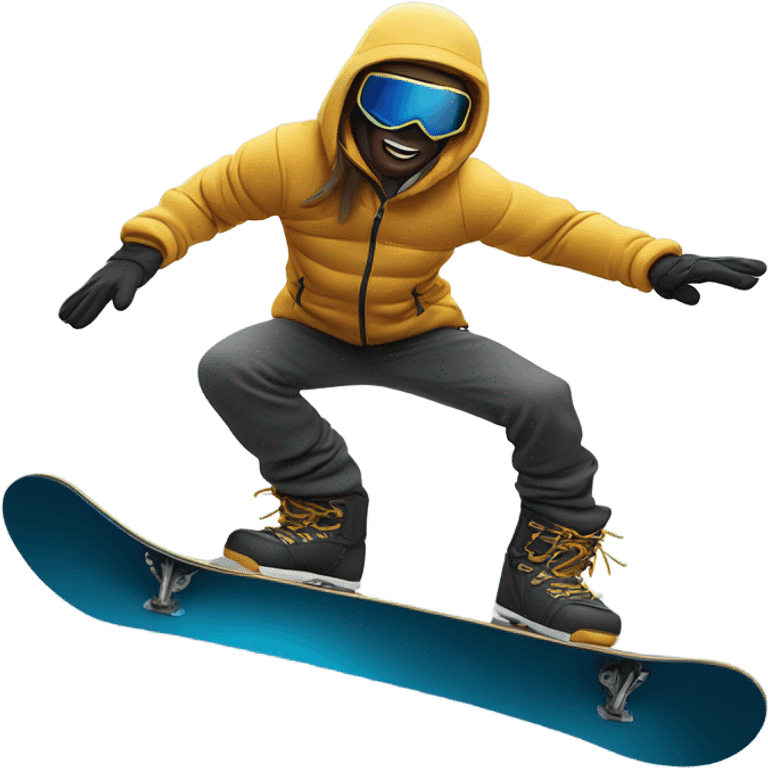 Middle grab snowboard trick emoji