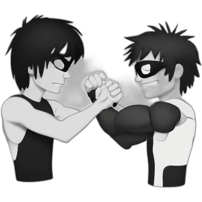 Murdoc and macgyver arm wrestling emoji