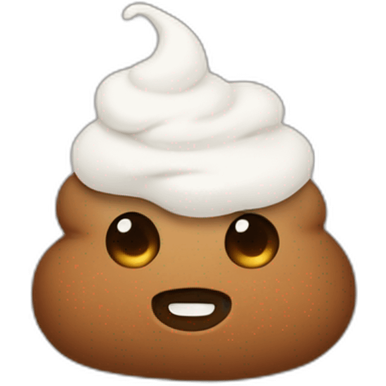 a white and brown poop emoji