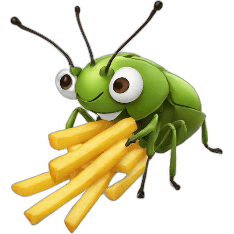 bug eating fries emoji