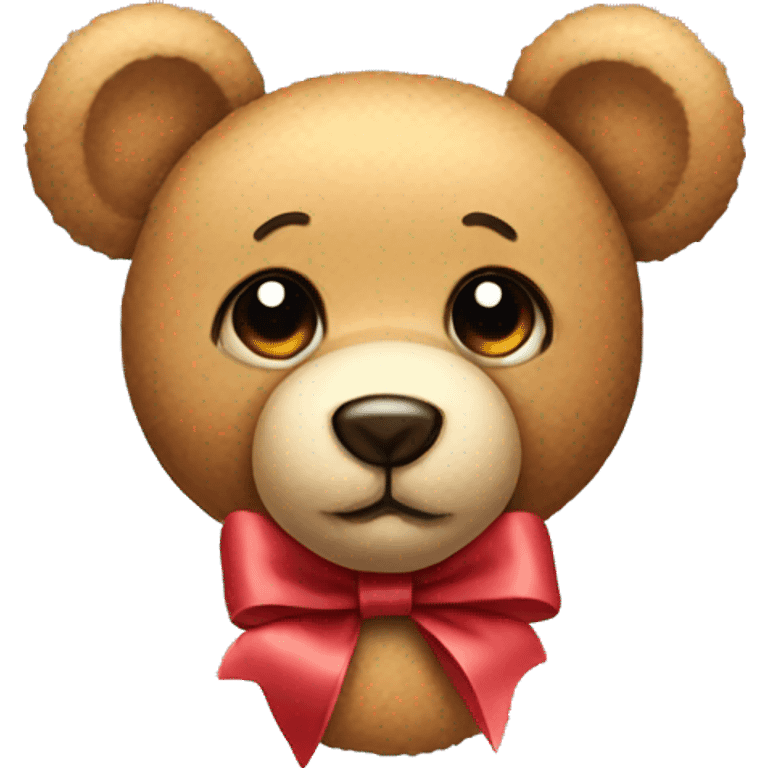 Teddy bear with a bow emoji