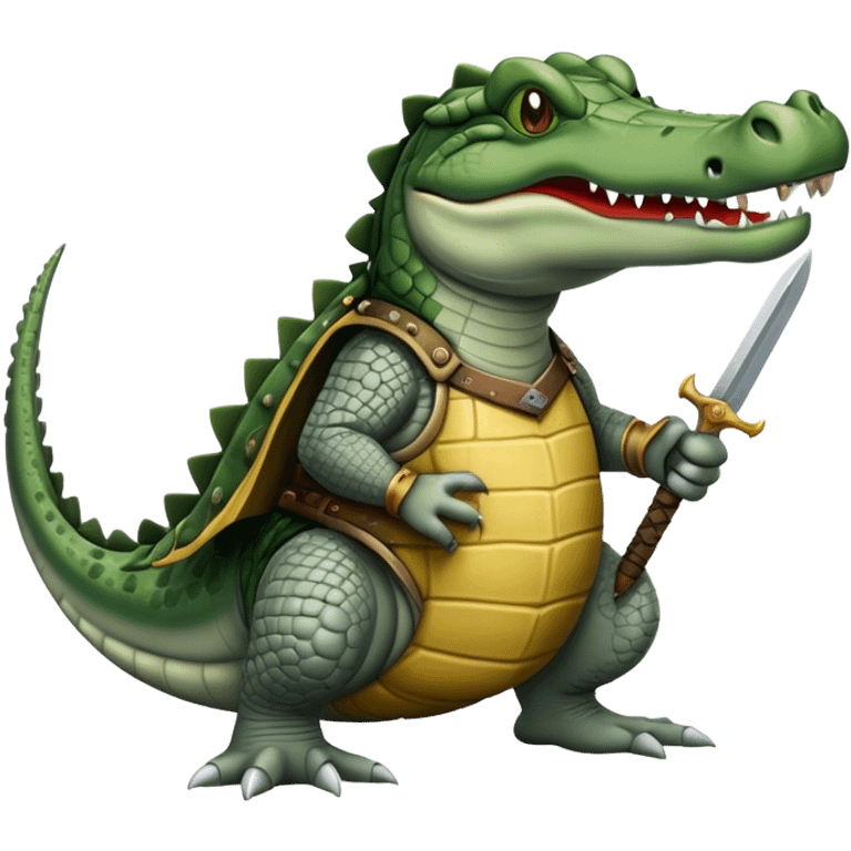 Medieval warrior crocodile mixed with mouse emoji