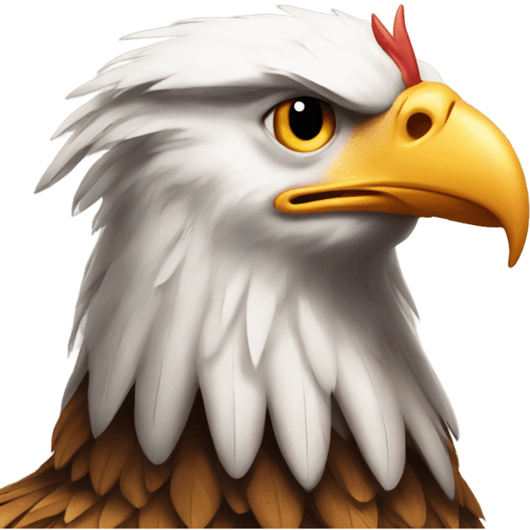 Eagle riding a rooster emoji