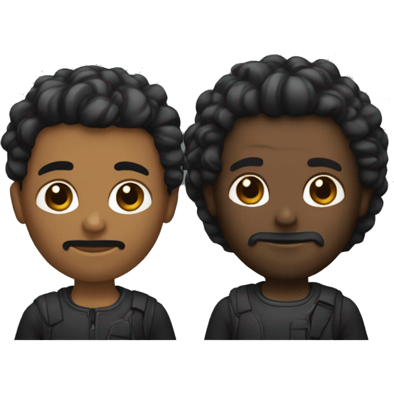 Un hombre con el pelo negro y una pulule negro  emoji