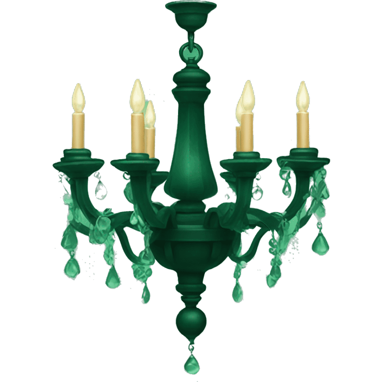 Dark green chandelier emoji