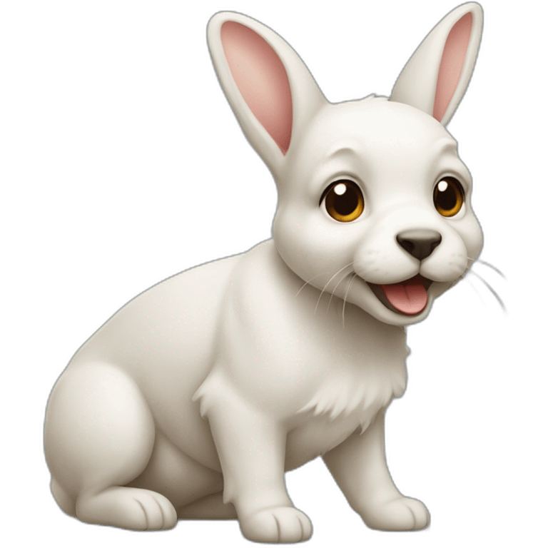 Lapin sur chien  emoji