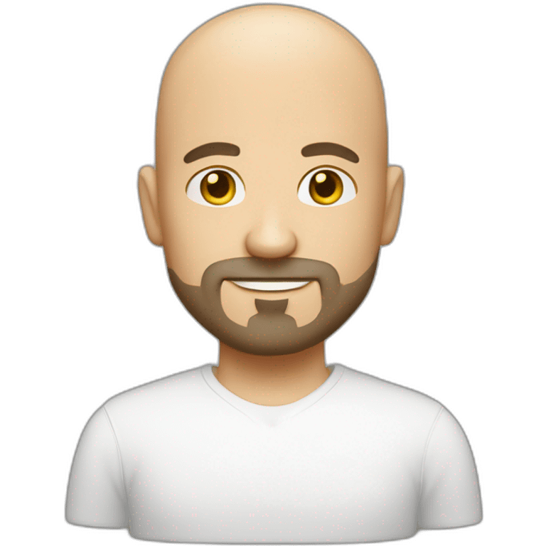 bald white man with a goatee looking sexy emoji