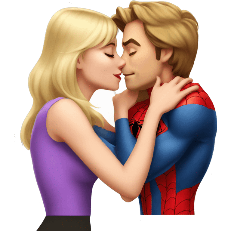 gwen Stacy kissing Spiderman emoji