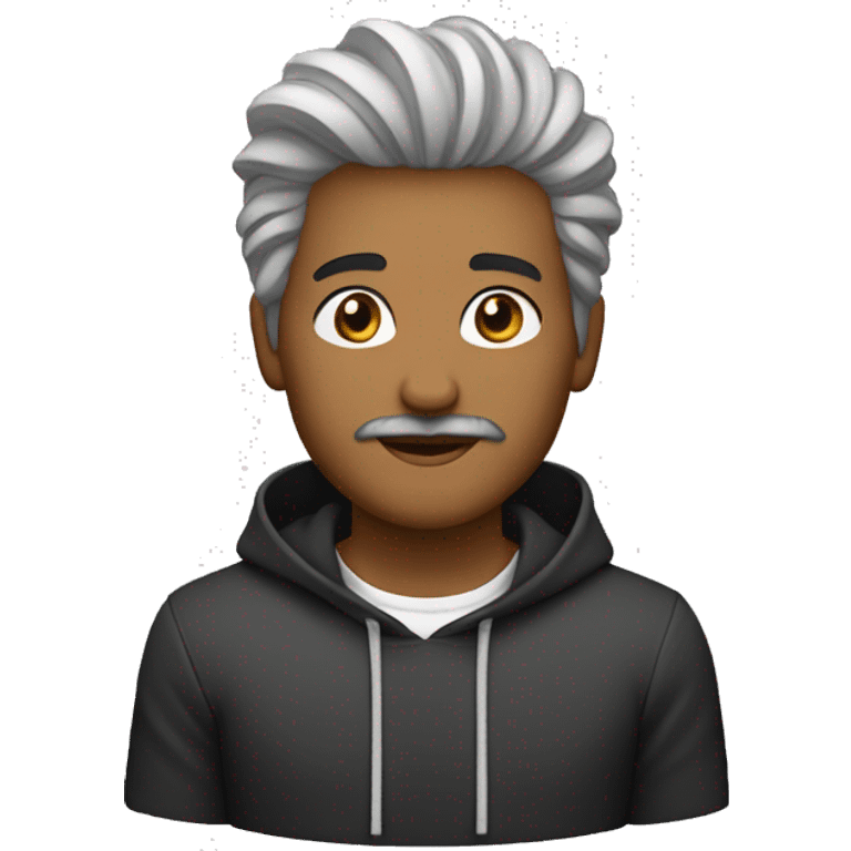 Pai branco cabelo preto curto com um filho negro de cabelos longos cacheados emoji