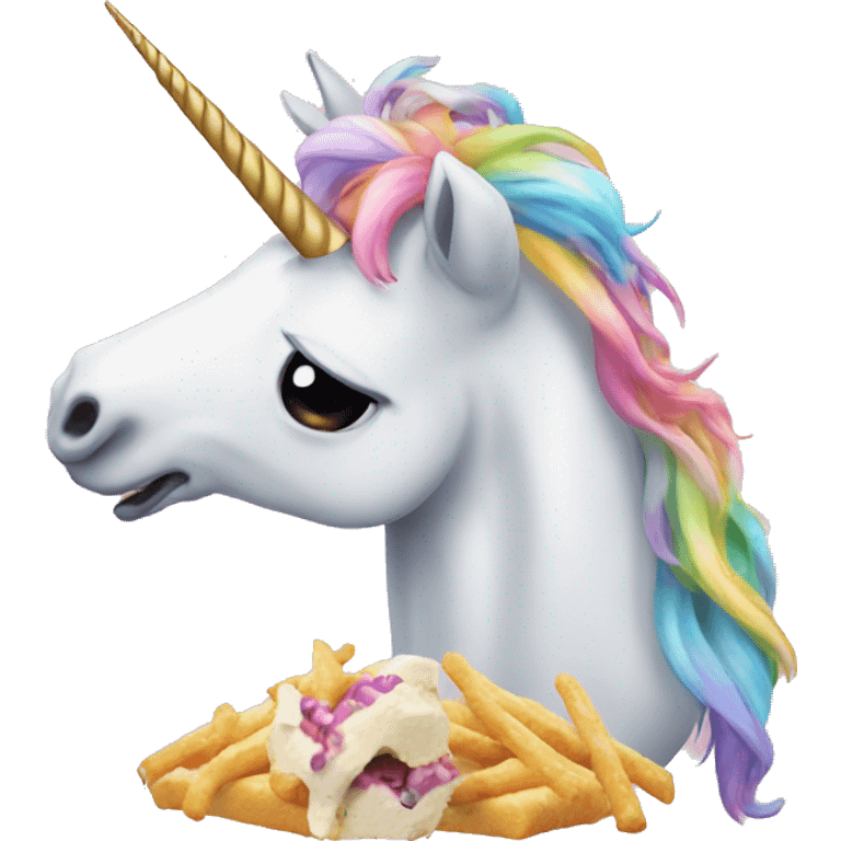 Unicorn eating unicorns  emoji