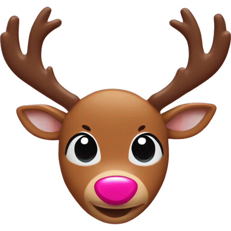 Rudolph with pink flake emoji